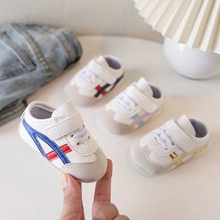 Spring and Autumn New Boys and Girls Baby sneaker Color-matching Soft-soled Baby Shoes Soft-soled 0-1 Year Old Toddler Shoes Not Lose Single Shoes