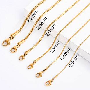 Cross-border titanium steel round snake chain does not fade European and American summer simple personality stainless steel snake bone chain men's necklace women