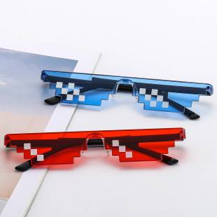 New mosaic glasses two-dimensional sunglasses my world personality pixel sunglasses factory direct sales