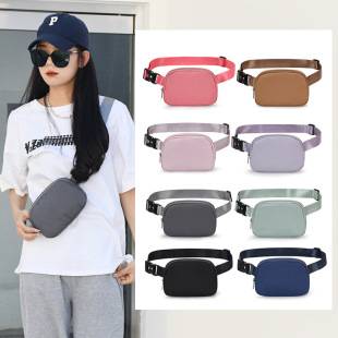 Cross-border new lulu same waist bag nylon waterproof chest bag outdoor sports running phone bag all-match crossbody men and women