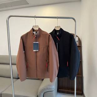 Men's Outdoor Stand Collar Jacket Color Block Zipper Pocket Casual Outerwear Commute Basic Top