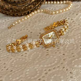Lsvtr New Model Factory Direct Sale Foreign Trade Cross-Border Vintage Light Luxury Pearl Bracelet Watch Women's Watch