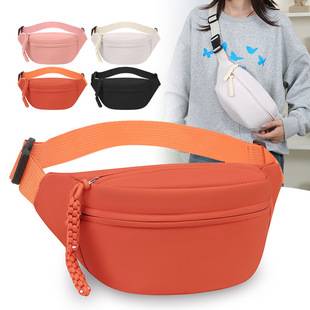 New Style Simple Sports Waist Bag for Men and Women, Versatile for Commuting and Going Out, Single-Shoulder Crossbody Bag, Solid Color, Lightweight, Large Capacity Chest Bag