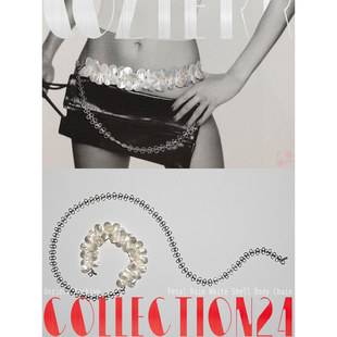 Flower and Water Drop Body Chain/Waist Chain/Necklace, All of Which Can Be Used in a Niche French-Style Seaside Vacation with Shells