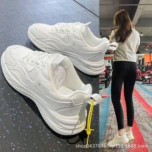 Soft-Soled Sports Shoes for Women 2025 New Spring, Summer and Autumn Casual White Shoes Lightweight Shock-Absorbing Running Shoes Fitness Mesh Shoes