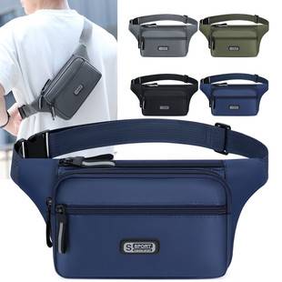 Multifunctional unisex waist bag, men's large-capacity wallet, running bag, multi-layer storage chest bag, outdoor sports close-fitting bag