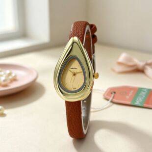Fashionable design, new popular model, water drop-shaped dial women's watch, high-end feel, cross-border quartz watch