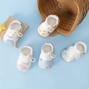 Baby shoes spring and autumn clip cotton shoes cotton soft bottom toddler shoes newborn baby 0-3-6 months 12 wear outside to prevent off