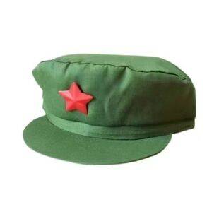 Retro flat-top military cap for men, red army cap with five-pointed star, performance hat for adults and children, camouflage training cap, outdoor sun protection