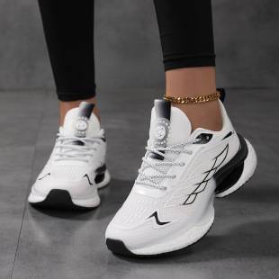 36-45 Large Size Women's Shoes Spring & Fall Mesh Sports Shoes Ultra-Light Shock-Absorbing Running Shoes Women's White Lace-Up Shoes