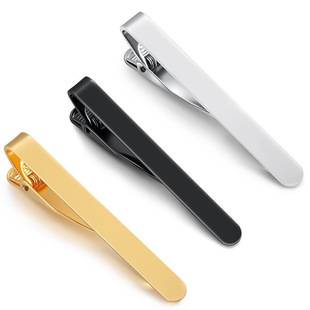 Copper Tie Clip Laser-Engraved Logo Men's Silver and Gold Tie Clip Brass Engraved Lettering Wholesale in Stock