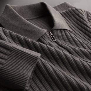 Lapel Knitted Polo Shirt Warm Pit Sweater Men's 2025 Spring & Fall Light Business Half-Zip Bottoming Top Trbottomy