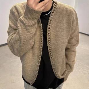 2025 New Autumn and Winter Retro Heavyweight V-Neck Knitted Cardigan for Men and Women, Casual and Versatile Accessible Luxury Design Sweater