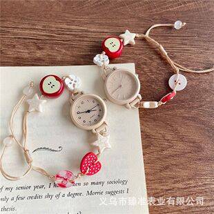 Korean-style Apple beaded bracelet watch, women's niche cute student quartz watch, foreign trade cross-border wholesale women's watch