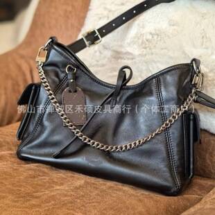 Cross-Border Black Warrior Popular 2025 Trendy Fashion Biker-Style Large-Capacity Shoulder Bag Black Warrior Versatile Tote Bag