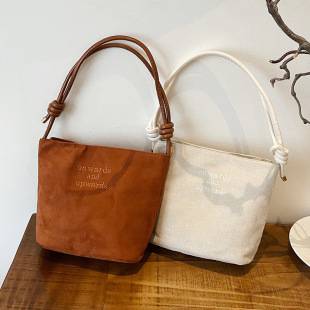 Deerskin Fleece Casual Large Capacity Simple 2024 Winter Fashion Casual Solid Color Trendy Fashionable Tote Bag