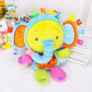 Happy Monkey Baby Plush Toy Doll Short Plush Animal Rattle Newborn Comfort Toy