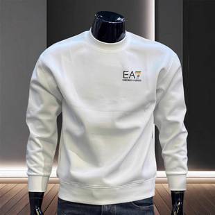 American Style Handsome Casual Loose Round Neck Sweatshirt for Men 2025 Autumn and Winter New Korean Fashion Simple Long-Sleeved Top