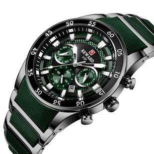 Reward Multifunctional Sports Export Three-Eye Watch Calendar Luminous Waterproof Solid Steel Band Rd81011M Men's Watch