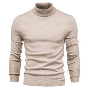 Turtleneck Sweater Autumn and Winter Solid Color Casual Base Sweater Japanese Style Trendy Simple Handsome Pullover Sweater