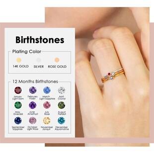 Stainless Steel Twelve Birthstone Ring for Women Simple Round Diamond Cup Niche Diamond Ring Cross-Border Zircon Bracelet