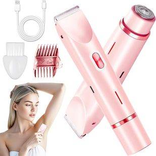 Waterproof Rechargeable Women's Electric Shaver, Dual-Head Full-Body Shaver, Wet and Dry Dual-Use Razor, Cross-Border Hair Removal Device