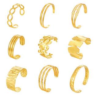 Cross-border stainless steel open bracelet women's high-end sense C- shaped oil pressure bracelet trend jewelry wholesale