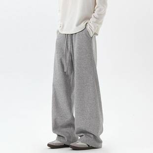 American High Street Style Men's Spring and Autumn Trendy Wide-Leg Gray Sports Sweatpants Straight Casual Pants Direct from the Factory