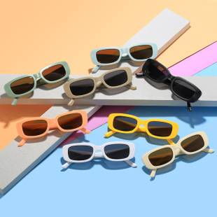 2024 new egg-shaped sunglasses children's square sunglasses cross-border explosion baby multi-color summer sunscreen glasses tide