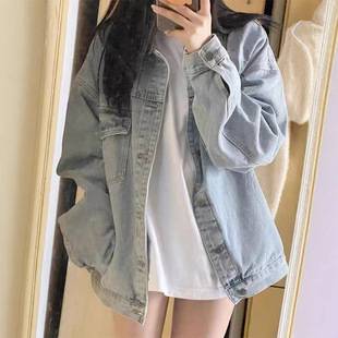 American Retro Blue Denim Jacket for Women, Spring and Autumn 2025 New Loose Casual Versatile Jacket Shirt Coat