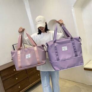 Fitness Bag, Travel Bag, Foldable Handbag, Printed Logo, Carry-On Bag, Outdoor Luggage Storage Bag, Gym Bag