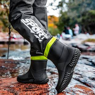 Fashionable Couple's Long-Lasting Wear-Resistant Rain Boots, Unisex Black Rain Boots, Outdoor Fishing, Car Washing, Water Shoes Wholesale