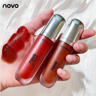 Novo Milk Soft Ice Cream Velvet Lip Glaze for Women, Matte Finish, Non-Stick Cup, Student-Friendly, Natural Look, Brightening Lipstick