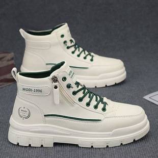 Martin Boots for Men 2026 Winter New High-Top Sneakers with Leather Surface and Thick Sole, Height-Increasing Work Boots for Men, Casual Everyday Wear