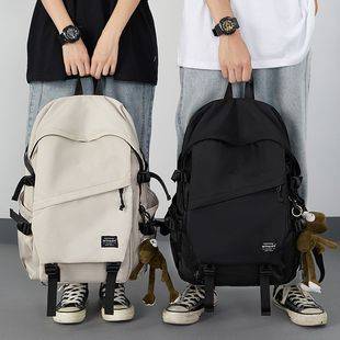 Ins Backpack Men's Simple All-match Large Capacity Casual Travel Backpack Women's Junior High School Student Senior high school College Student Schoolbag