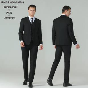 Men's three-piece suit set for cross-border foreign trade, slim-fit, wrinkle-free, suitable for business, commuting, weddings, and professional occasions