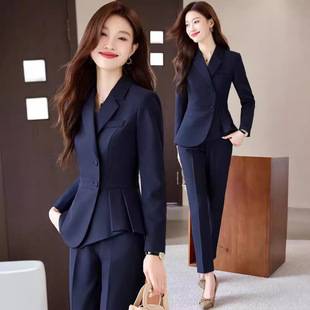 Suit suit High-end Women's Wear Slim-fit Elegant Ruffled Business Wear High-end Jewelry Store Spring Front Desk Work Clothes