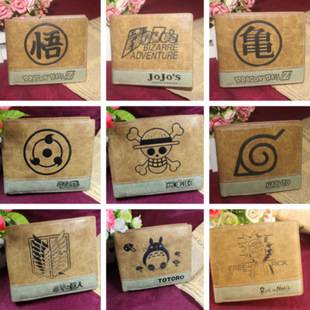 Anime Merchandise Black King Jojo Attack on Titan Student Cartoon Anime Men's Short Pu Wallet
