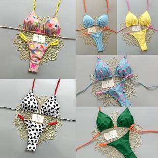 2026 New Cross-Border Foreign Trade Hot Spring Bikini Swimsuit for Women, Vacation Two-Piece Swimwear, Pure Desire Beach Swimsuit