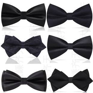 Fashion Men's Black White Tie Dress Business Banquet Groom Wedding Wedding Dress Bow Best Man Fashion