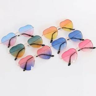 Cross-Border Hot Selling Retro Metal Frame Love Sunglasses Peach Heart Ocean Sunglasses Heart-Shaped Fashion Sunglasses for Women