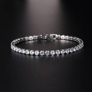 Cross-Border European and American Hip-Hop 4.0 Zircon Bracelet for Men and Women, Amazon Best-Selling Chain, Simple and Fashionable Tennis Bracelet