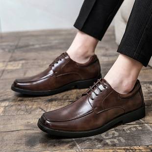 Cross-border square men's leather shoes formal personality plus size 45 business formal 46 high-end 47 suit 48 wedding shoes