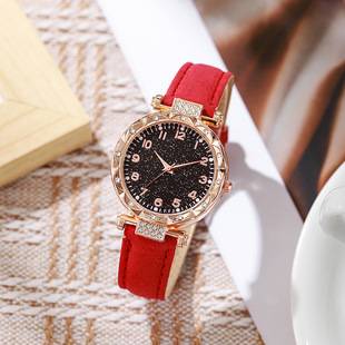 Cross-Border Women's Watch Frosted Belt Women's Watch Digital Student Electronic Quartz Watch Simple Fashion Quartz Watch