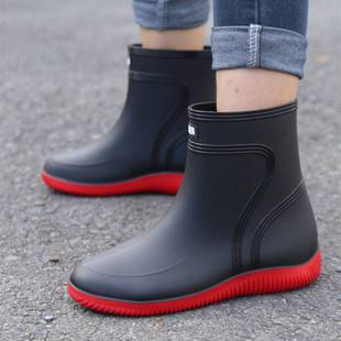 3306 Rain Boots for Men and Women, Fashionable Mid-Calf Rain Boots, Non-Slip Waterproof Shoes, Thickeneded Men's Rubber Shoes, Kitchen Work Shoes Wholesale