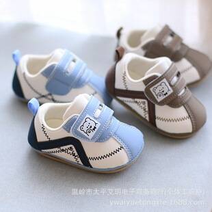 Newborn magic-stripe walking shoes, unisex, soft-soled, non-slip, cartoon design, casual style, new spring/autumn collection for infants and toddlers