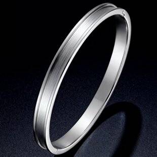 4/6mm In-Stock Snap-On Bracelet, Cross-Border Hot-Selling Stainless Steel Smooth Bracelet, Personalized Fashion Titanium Steel Bracelet for Women, Factory Wholesale