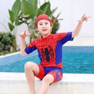 Children's Swimwear Boys' Two-Piece New Style Toddler Quick-Dry Swim Trunks Swimwear Set Boys' Short-Sleeve Swimsuit