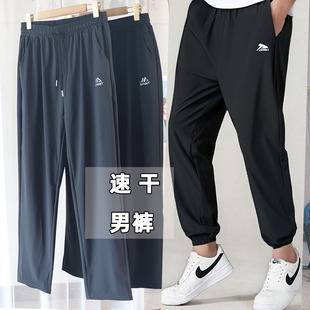 Men's Autumn and Winter Thickened Breathable Casual Sports Pants, Plus Size, Loose Straight-Leg, High Elasticity, Quick-Dry, Commuter Pants for Men