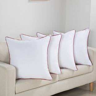 Star Hotel Feather Silk Cotton Pillow Core with Brushed Fabric Cover, 50X50 Cushion Inner Core, High Elasticity and Comfort Pillow